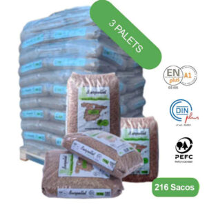 Burpellet - 3 Palets de 216 Sacos certificado Enplus 15 kg
