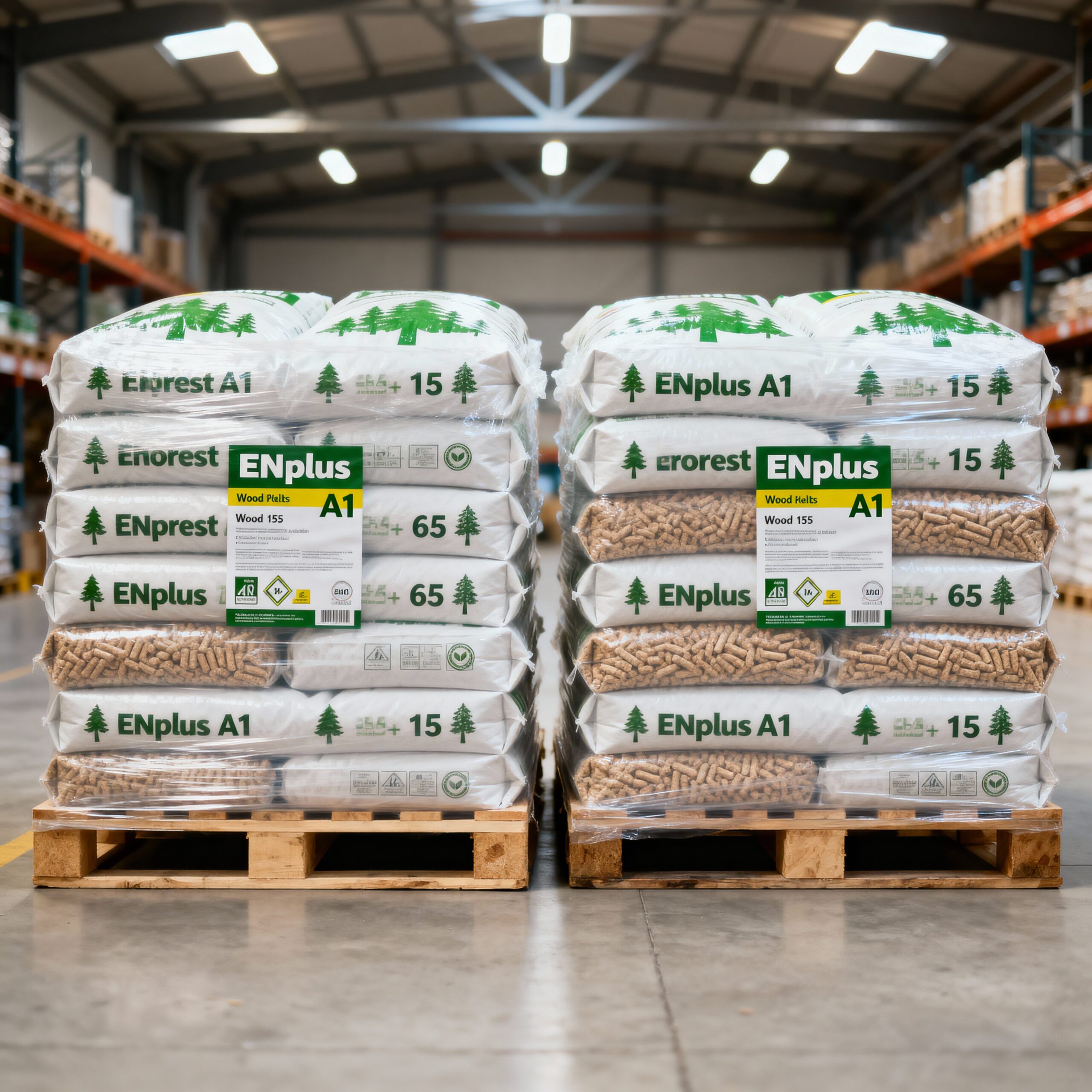 Pellets de Madera Premium ENplus A1 - 2 Palets (1950 kg)